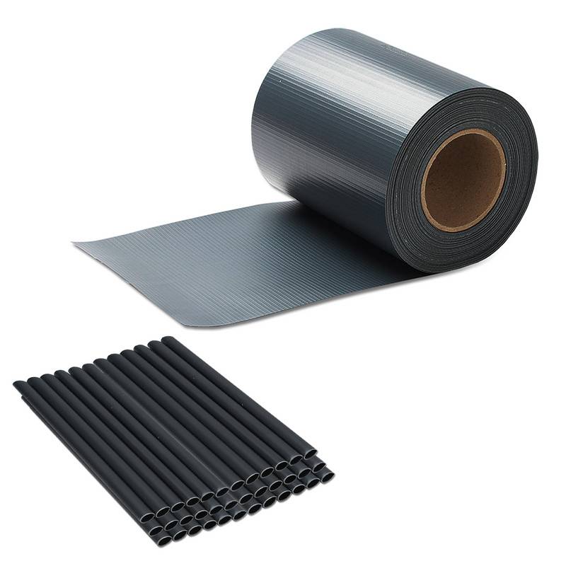 Sichtschutzstreifen PVC Doppelstabmatten Zaun Windschutz 50m x 19 cm Anthrazit