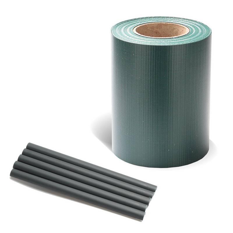Sichtschutzstreifen PVC Doppelstabmatten Zaun Windschutz 2 Rollen á 50m x 19cm Grün