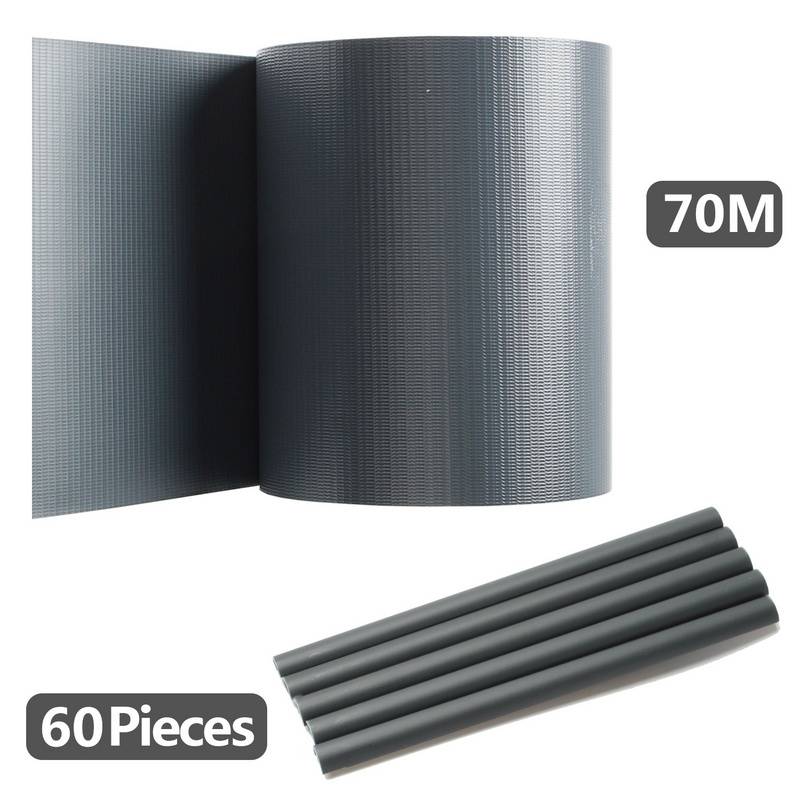 Sichtschutzstreifen PVC Doppelstabmatten Zaun Windschutz 70m x 19 cm Anthrazit