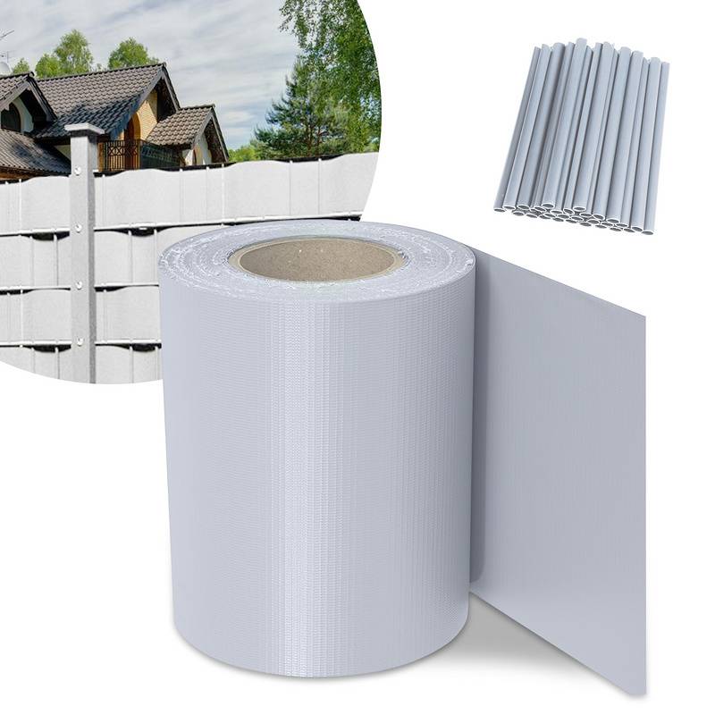 Sichtschutzstreifen PVC Doppelstabmatten Zaun Windschutz 3 Rollen á 70m x 19cm Grau
