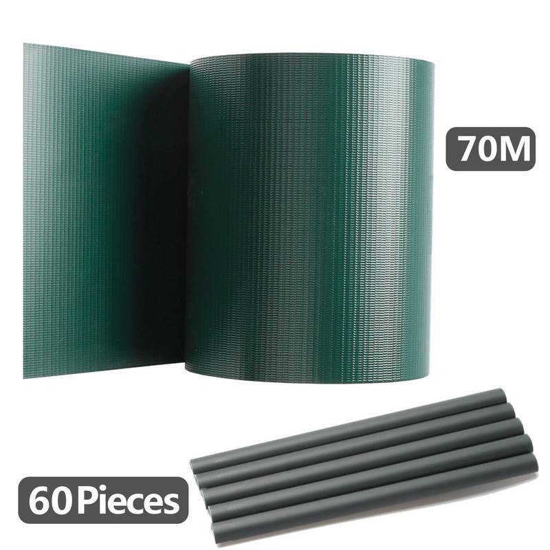 Sichtschutzstreifen PVC Doppelstabmatten Zaun Windschutz 70m x 19 cm Grün