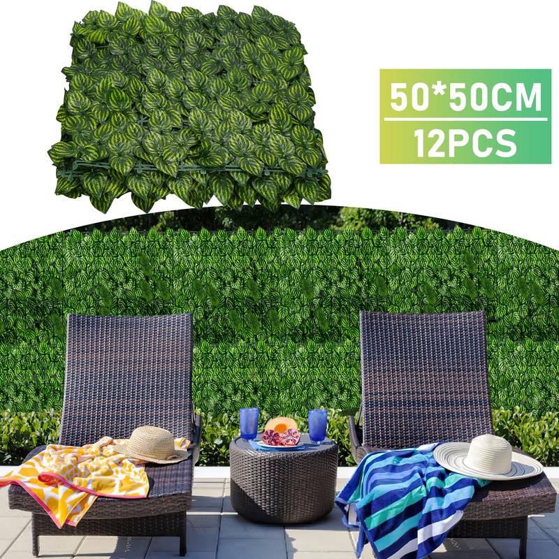 Sichtschutzhecke Windschutz 1*3M Efeu Sichtschutz Balkonverkleidung Blätterzaun,Wassermelonenblätter