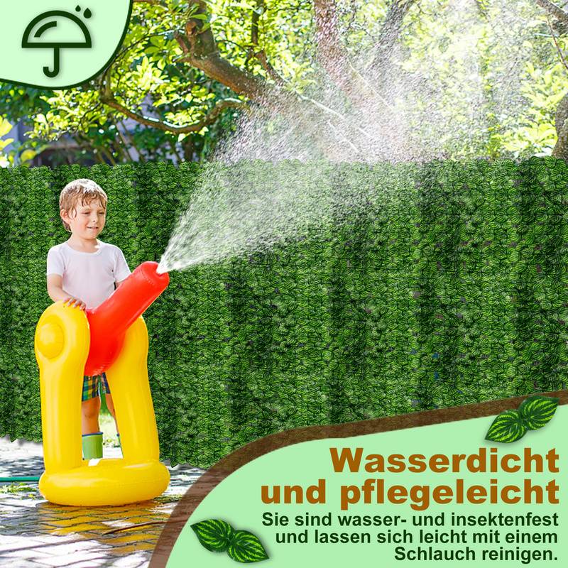 Sichtschutzhecke Windschutz 1*3M Efeu Sichtschutz Balkonverkleidung Blätterzaun,Wassermelonenblätter