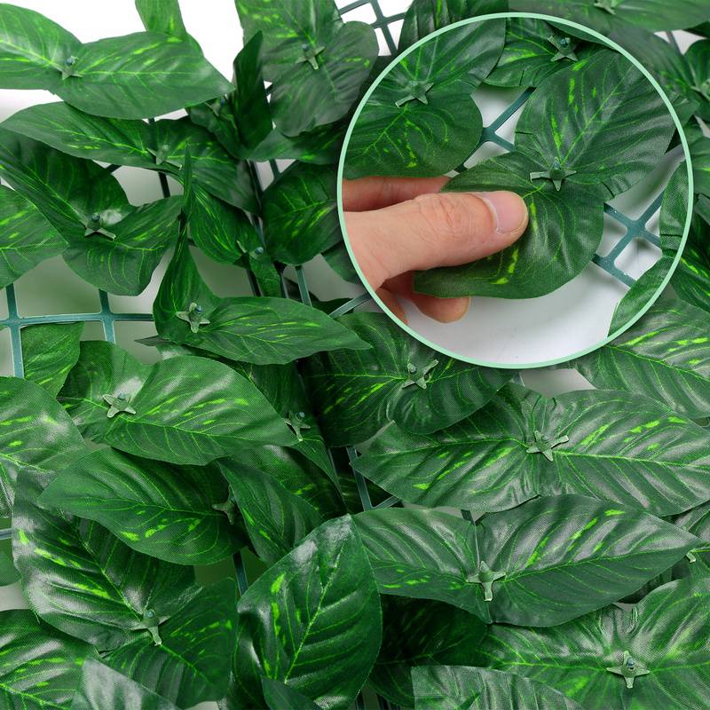 Sichtschutzhecke Windschutz 1*3M Efeu Sichtschutz Balkonverkleidung Blätterzaun,Vanille