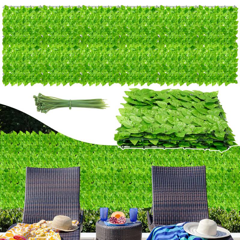 Sichtschutzhecke Windschutz 1*3M Efeu Sichtschutz Balkonverkleidung Blätterzaun,grün