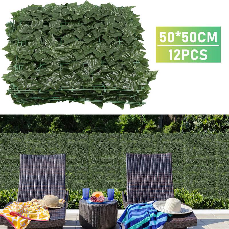 Sichtschutzhecke Windschutz 1*3M Efeu Sichtschutz Balkonverkleidung Blätterzaun,Dunkelgrün