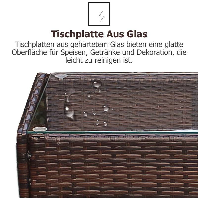 4tlg Lounge Set Balkon Möbel Gartengruppe Sitzgarnitur Sitzgruppe Polyrattan Schwarz/Braun