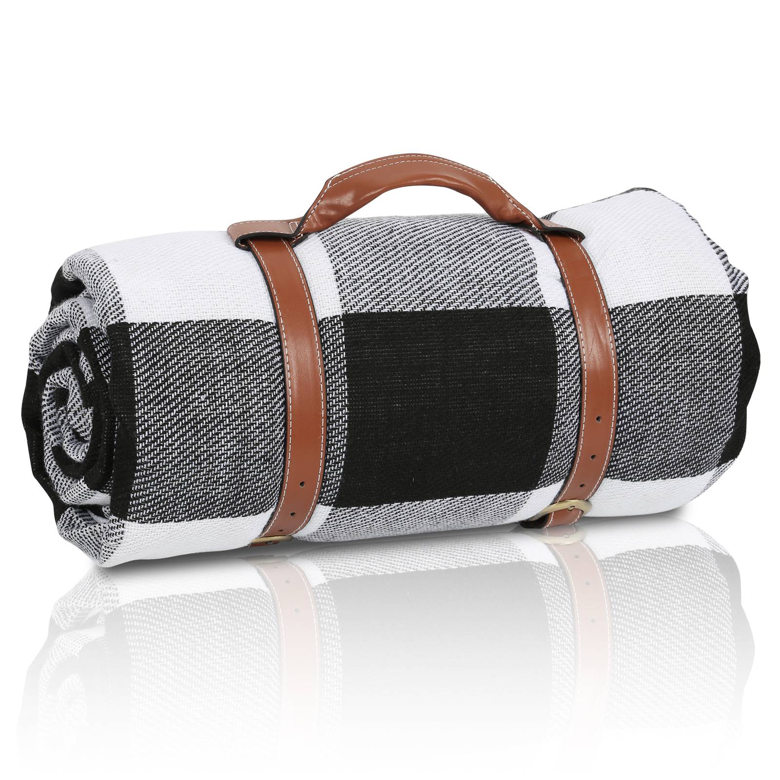 Picknickdecke Campingdecke 200x200cm Wasserdicht Faltbar Schwarz-weiß Garten Stranddecke