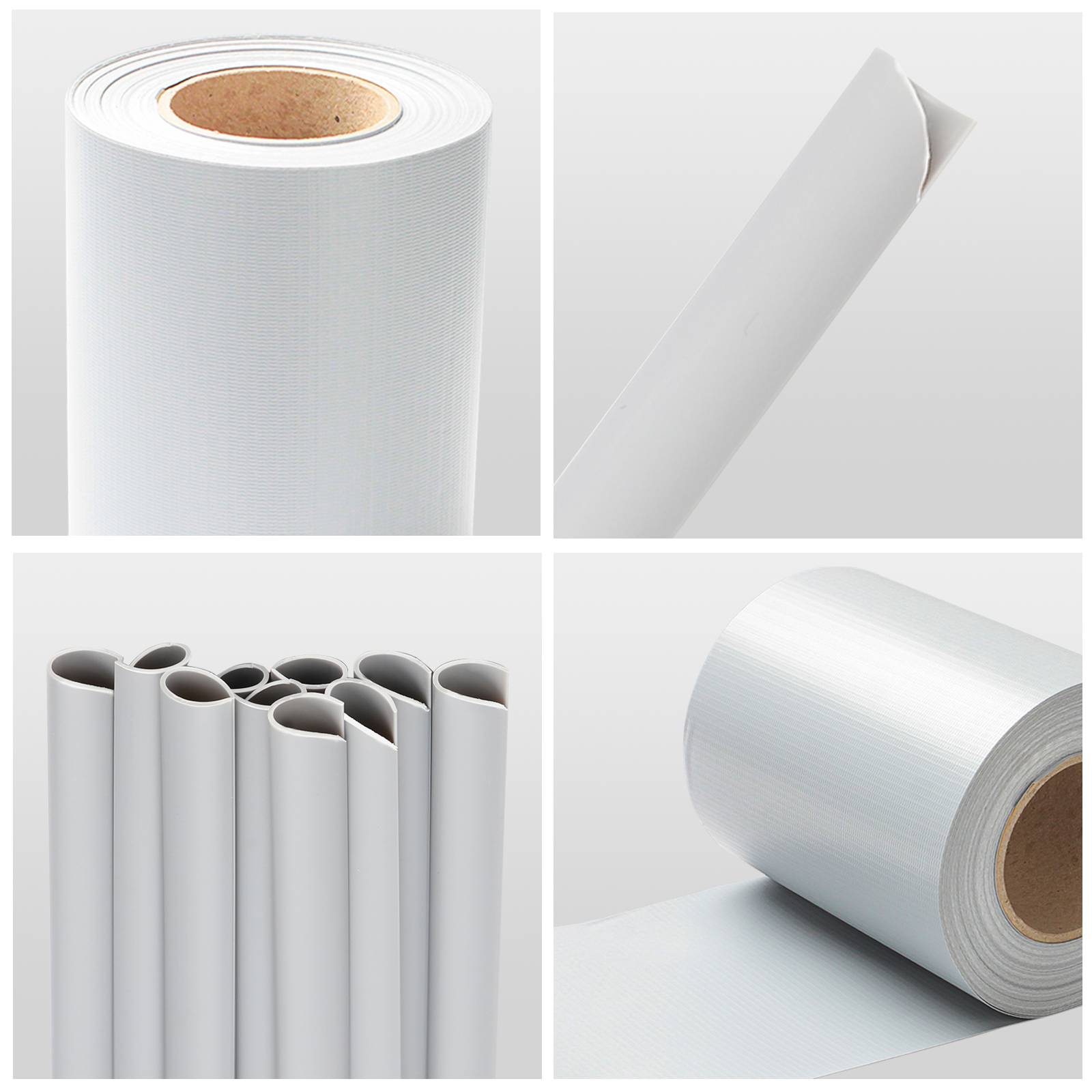 Sichtschutzstreifen PVC Windschutzstreifen Doppelstabmatten 100m Hellgrau