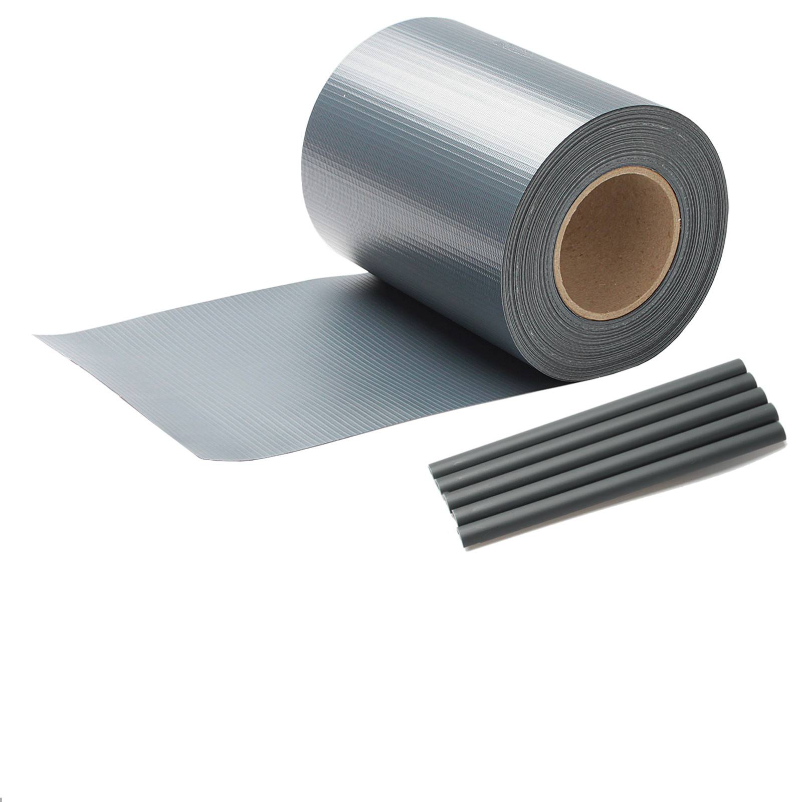 Sichtschutzstreifen PVC Windschutzstreifen Doppelstabmatten 50m Grau