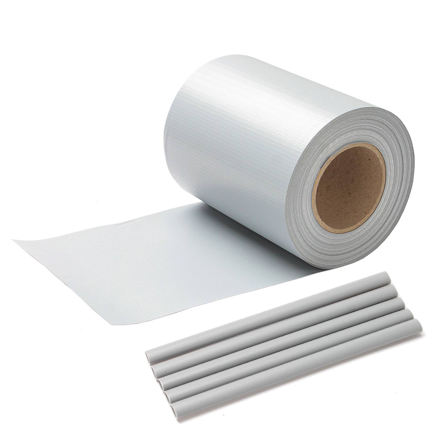 Sichtschutzstreifen PVC Doppelstabmatten Windschutzstreifen 70m Hellgrau