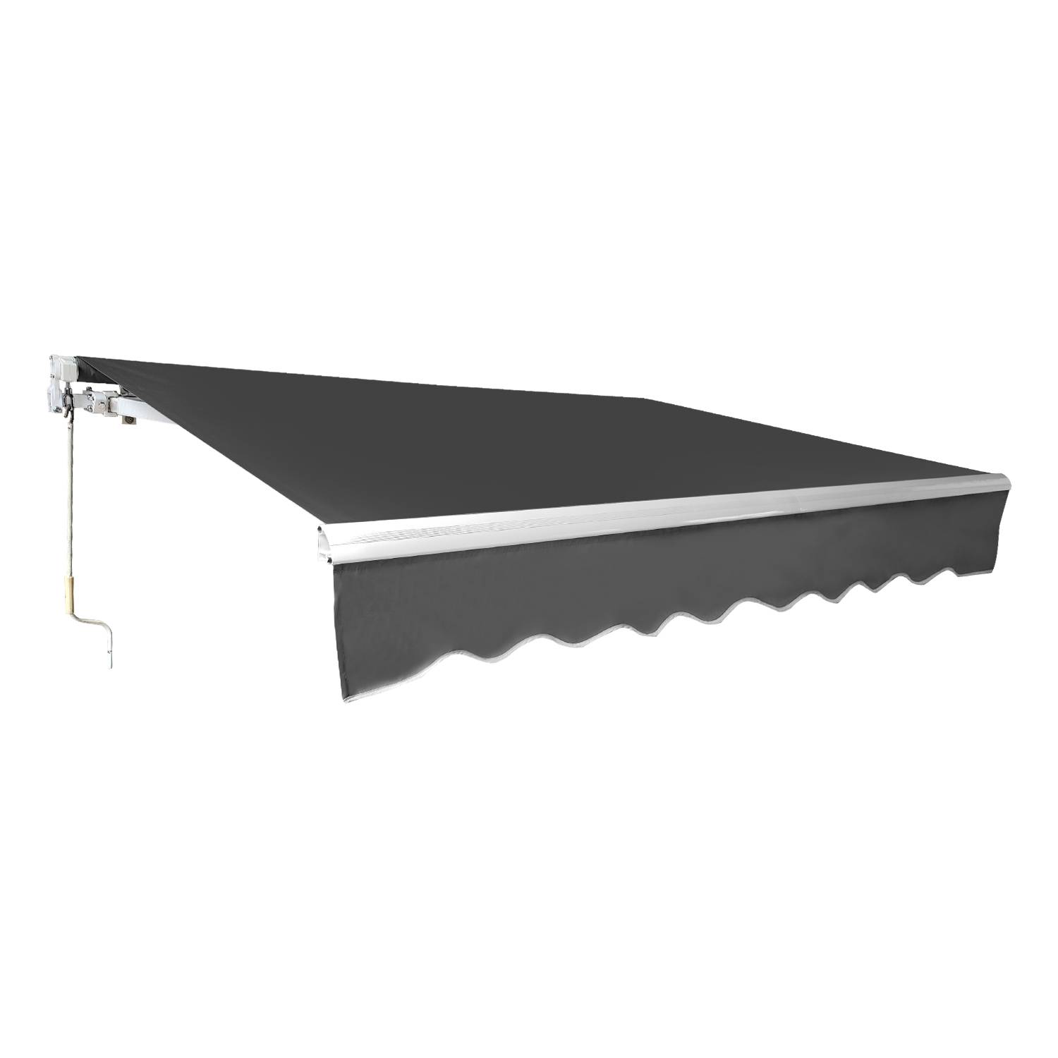 Gelenkarmmarkise 300x250cm Grau Sonnenmarkise Terrassenmarkise für Wandmontage, Balkonmarkise mit Handkurbel Sonnenschutz UV-Schutz