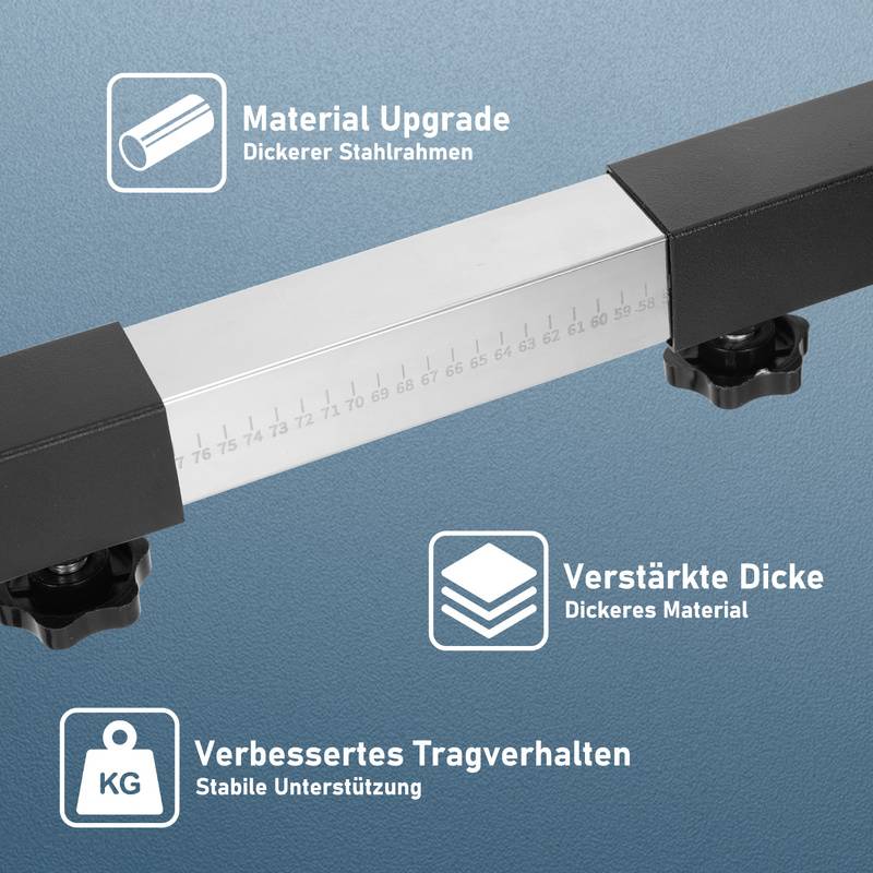 Waschmaschinen Untergestell, Waschmaschine Sockel für Trockner, Waschmaschine und Kühlschrank - Schwarz + Silber