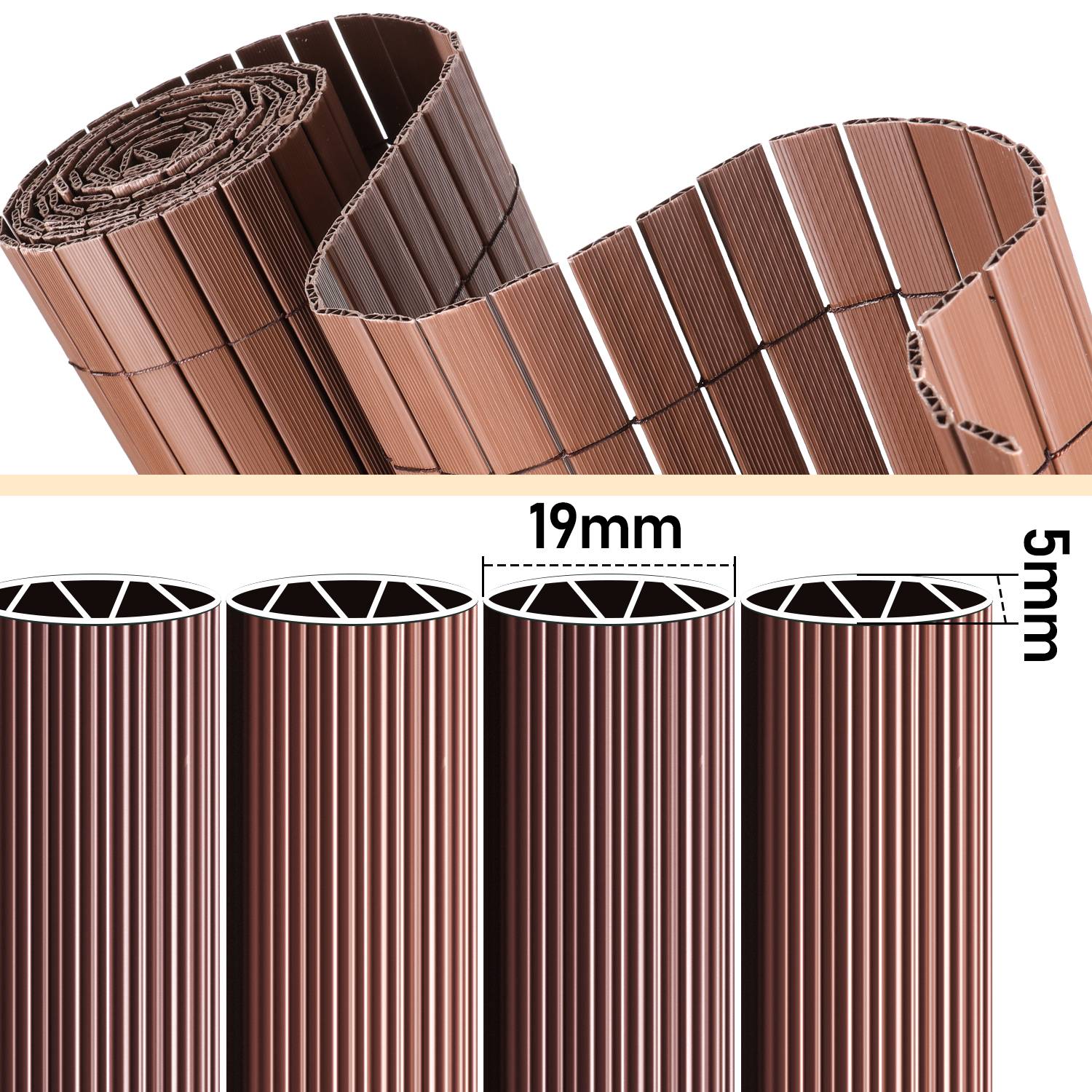 PVC Sichtschutzmatte, Sichtschutzzaun mit Kabelbindern, Wetterfest Sichtschutz Garten Balkon Terrasse Sichtschutzzaun, Interne W-Struktur Verstärkte