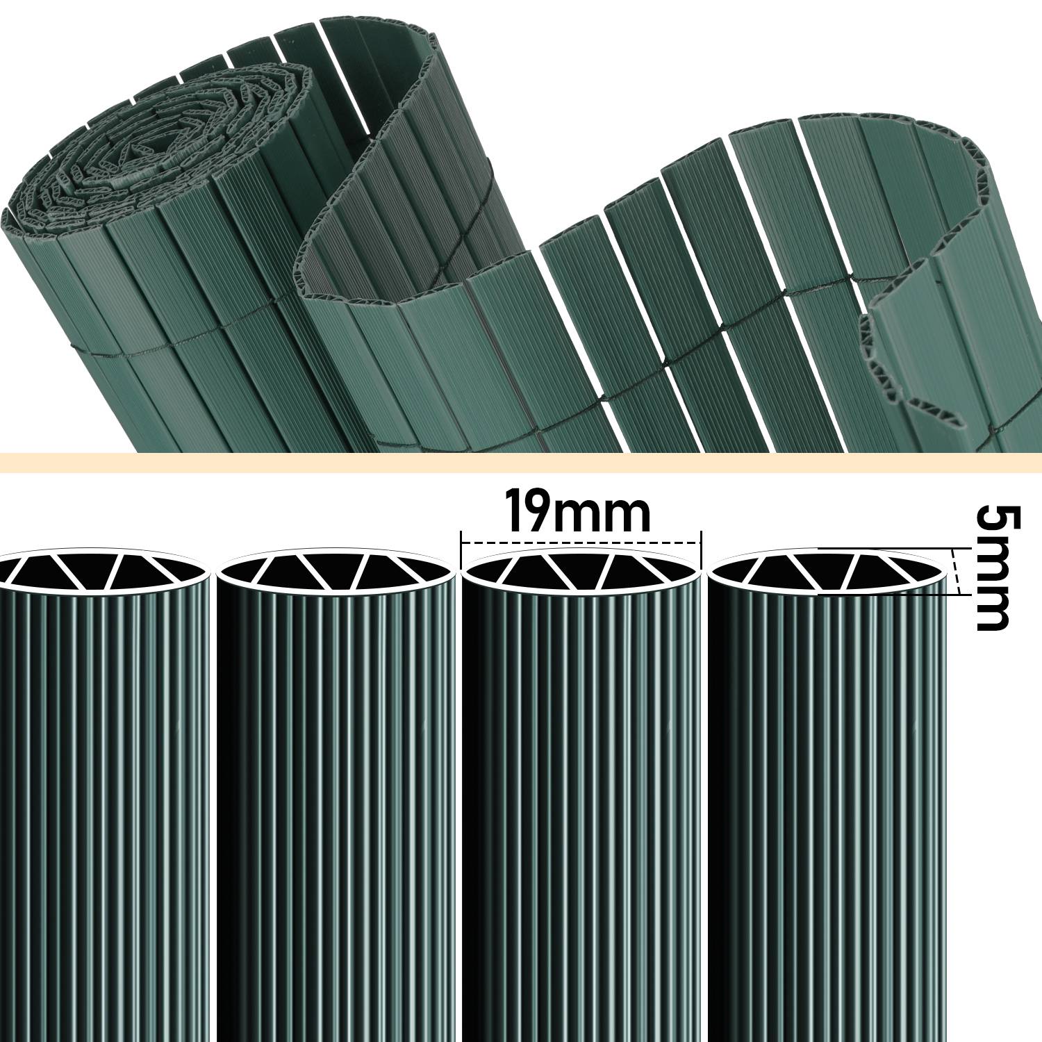 PVC Sichtschutzmatte, Sichtschutzzaun mit Kabelbindern, Wetterfest Sichtschutz Garten Balkon Terrasse Sichtschutzzaun, Interne W-Struktur Verstärkte