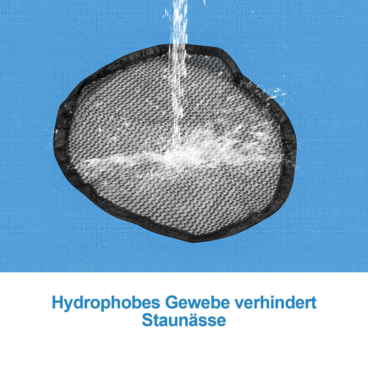 Trampolin-Schattenabdeckung, Reißfest und UV- Strahlung, Sommer-Trampolin-Markise für 6 Stangen, rundes Blau Ø 244