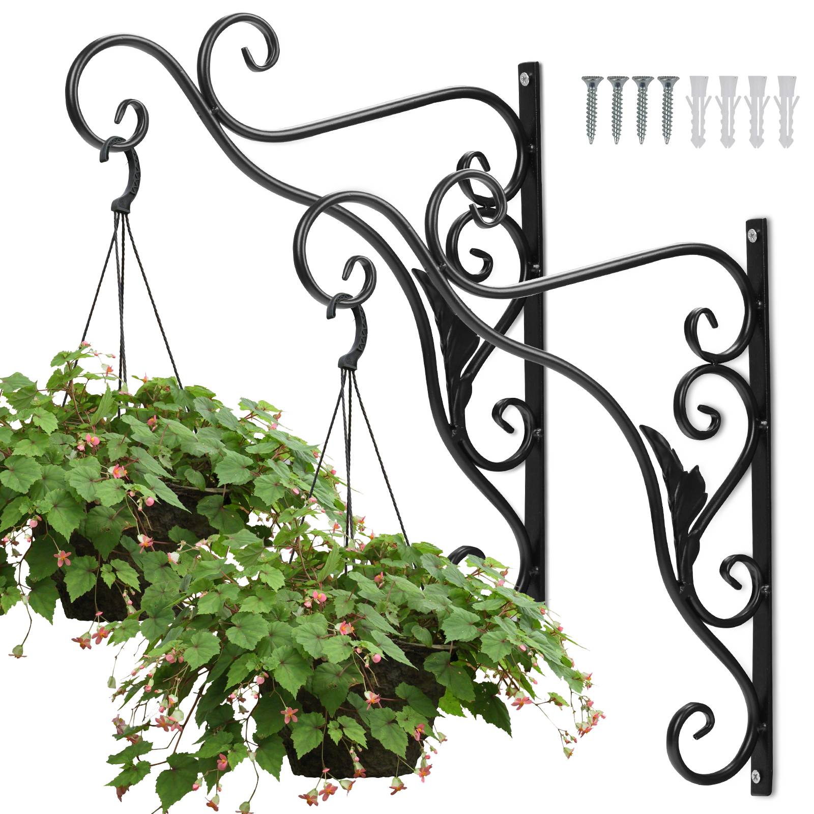 Blumenhaken 2er Wandhaken Blumenampel 295x360mm Vogel Blumenhalter Wandhalter Windlichthalter Pflanzenhalter Blumenampelhalter