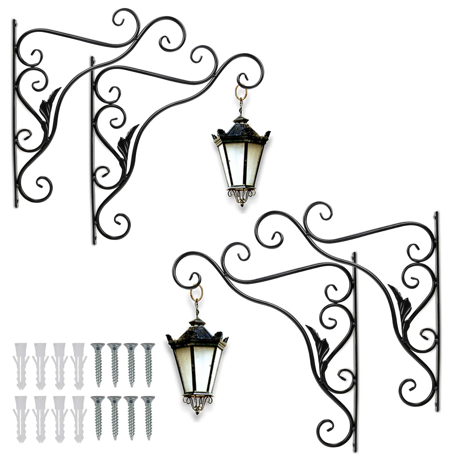 Blumenhaken 4er Wandhaken Blumenampel 295x360mm Vogel Blumenhalter Wandhalter Windlichthalter Pflanzenhalter Blumenampelhalter