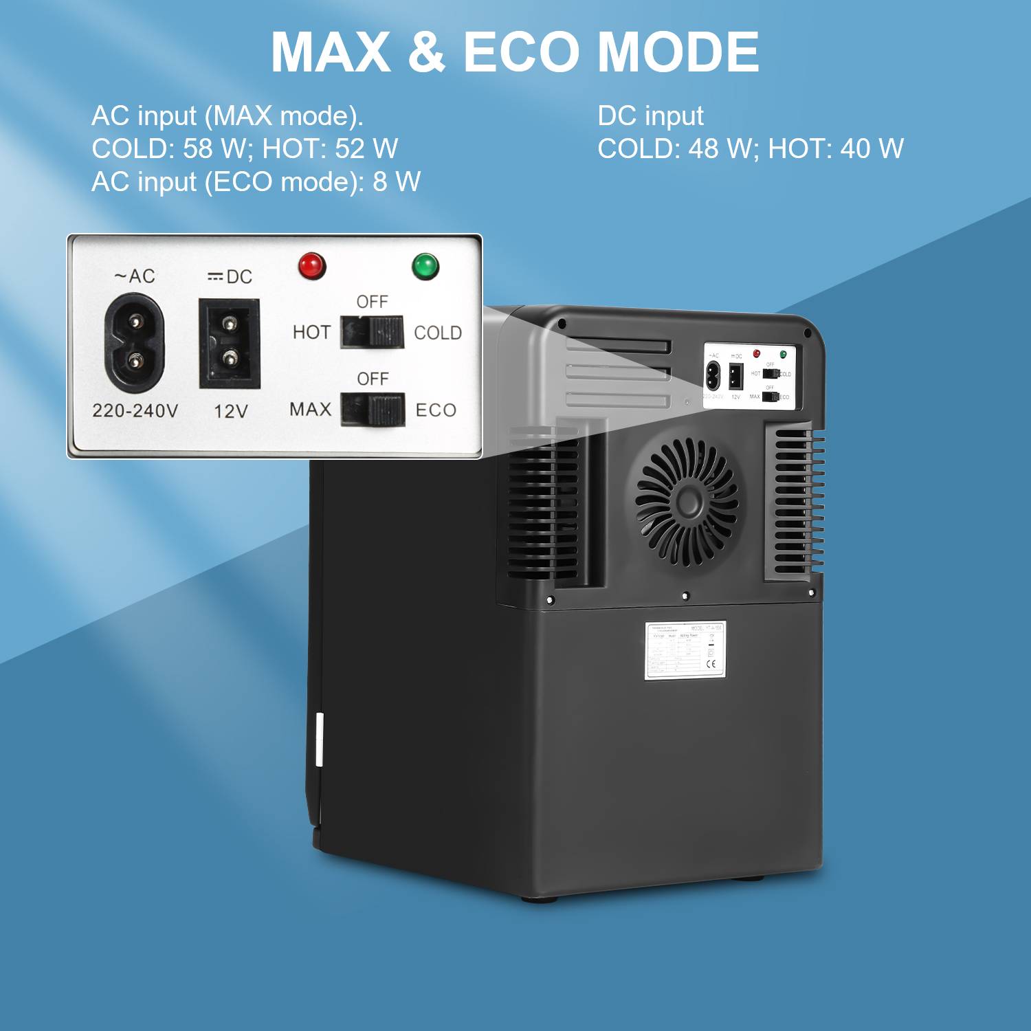 15L Mini Kühlschrank 2 in 1 Kühl und Heizfunktion, AC DC Kühler Wärmer Tragbarer Kühltruhe Getränkekühler fürs Auto Haushalt Minibar