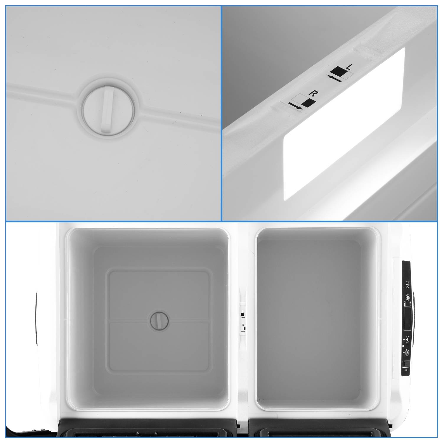 Kompressor Kühlbox 50 Liter mit Rollen, Elektrische Gefrierbox mit APP-Steuerung zum Kühlen, Kühlschrank Einfrieren & Warmhalten Kühlschrank bis