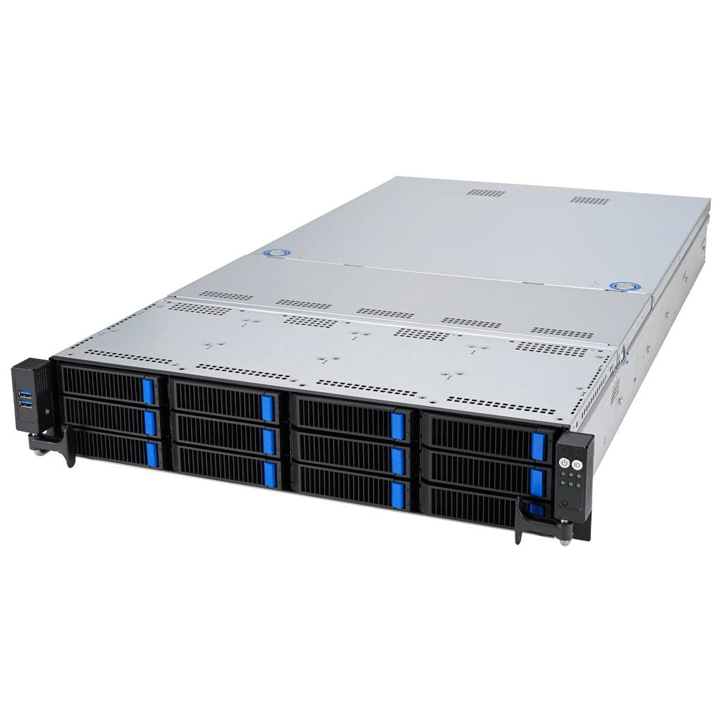 ASUS Barebone Rack Server RS521A-E12-RS12U/1G/1.6kW/12NVMe/FAN/RH/OCP/GPU 2U Single Sockel SP5 90SF03X1-M000C0