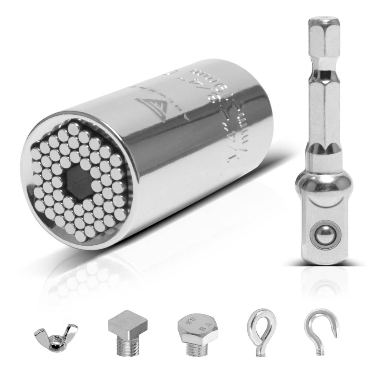 STAHLWERK 3 x Universal-Steckschlüssel 7-19 mm Multifunktionsnuss für 3/8"