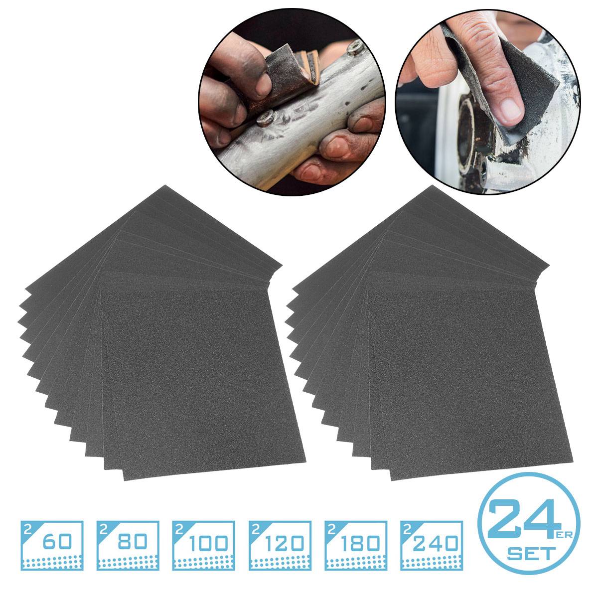 STAHLWERK 2 x Schleifpapier 12er Set Siliziumcarbid