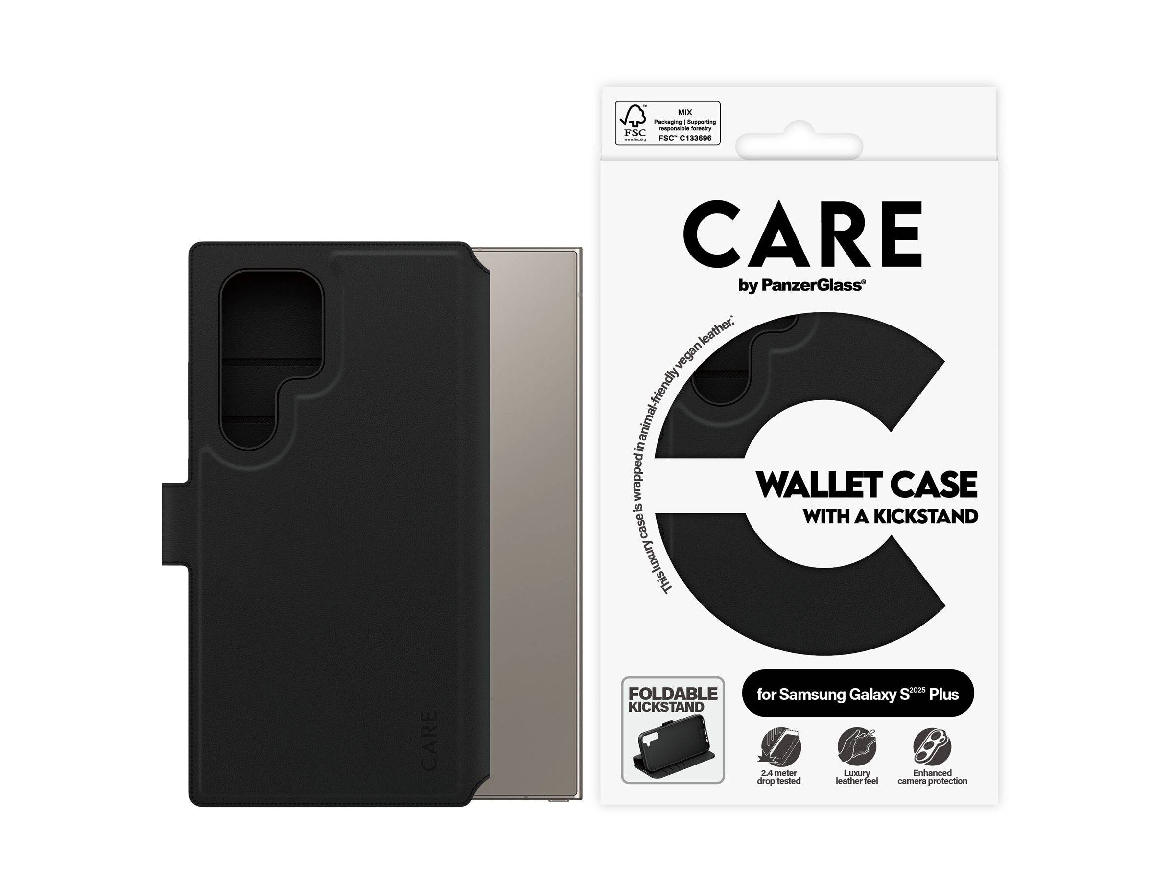 CARE by Schutzglass Feature Wallet Kickstand Case Samsung Galaxy S25 Ultra - Schwarz