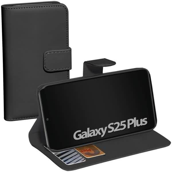 PEDEA Book Cover Classic für Samsung Galaxy S25+ 5G, schwarz