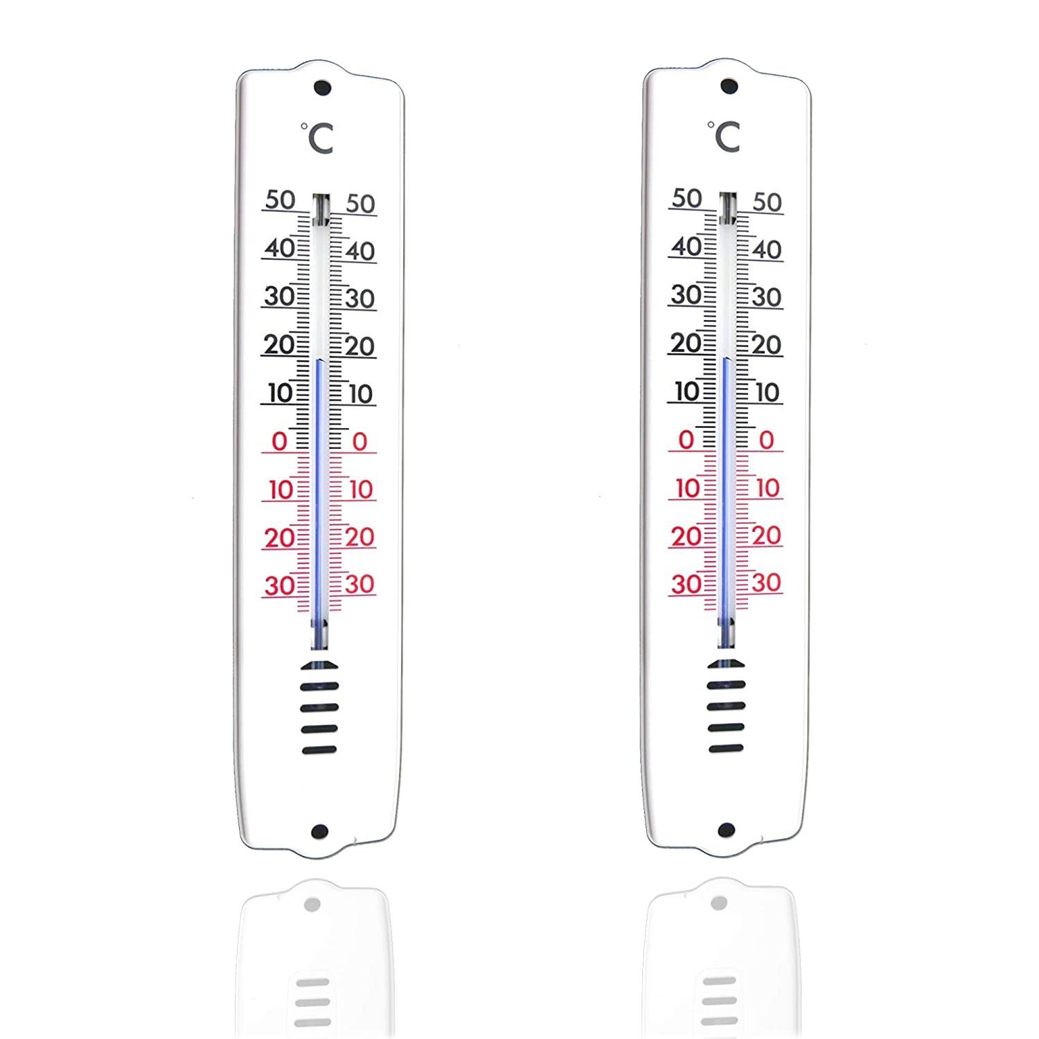 2 Stück Wandthermometer Innen Außen Thermometer Temperaturmessung Haushaltsthermometer Haushalt Garten Haus Zimmer Wand