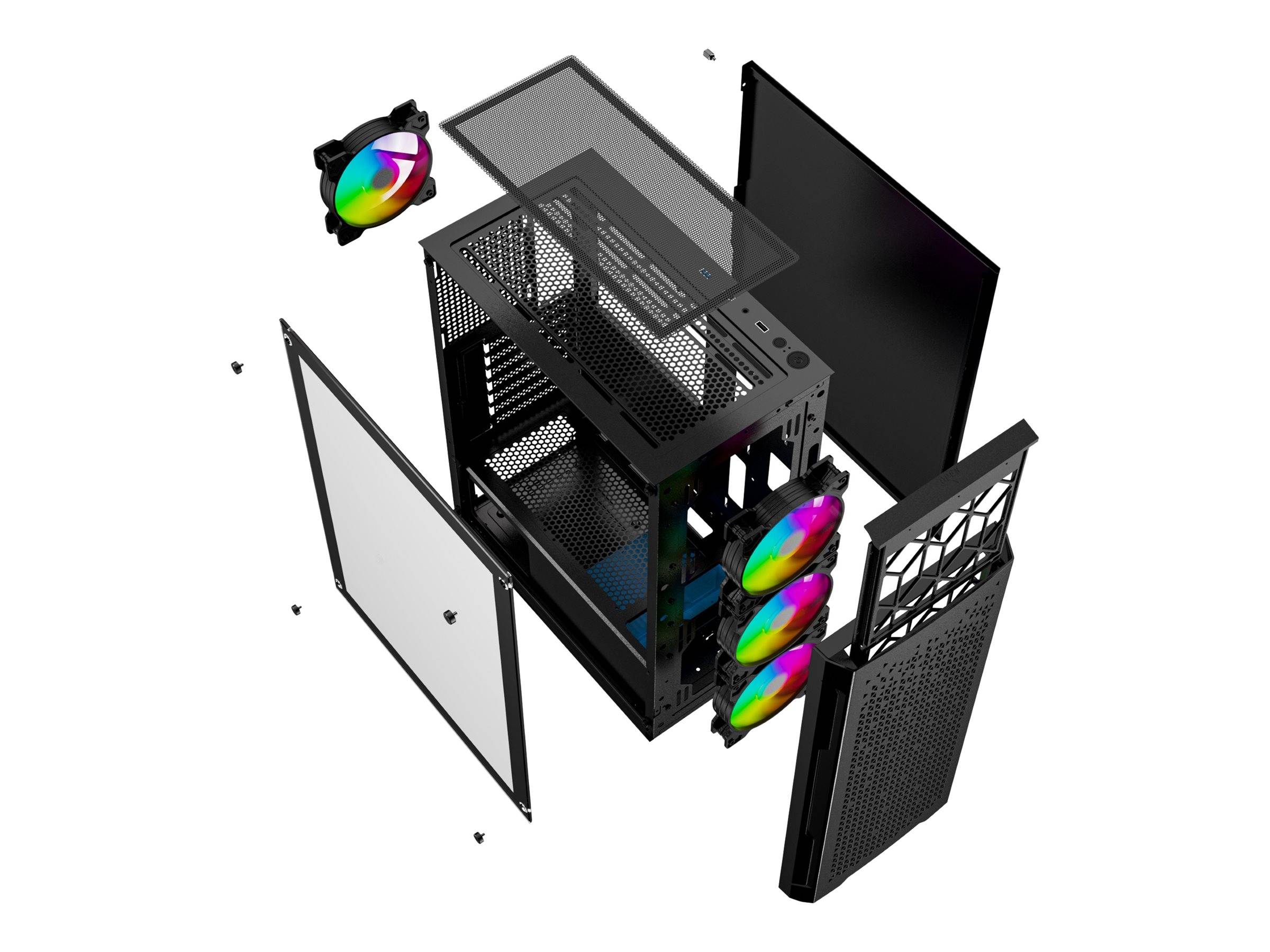 Gembird Fornax 400X - Tower - ATX - Seitenteil mit Fenster (gehärtetes