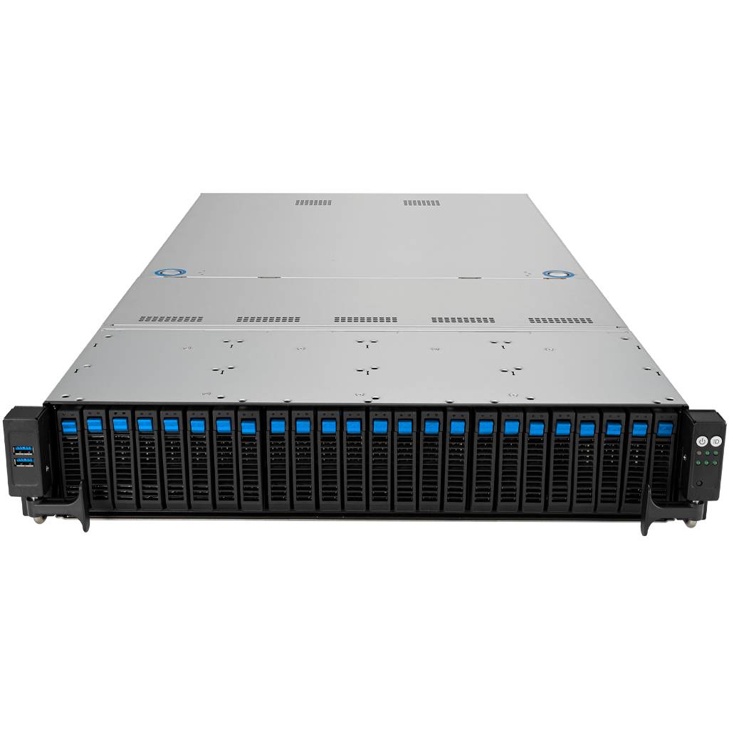 ASUS Barebone Rack Server RS521A-E12-RS24U/1G/2kW/16NVMe/FAN/RH/OCP/GPU 2U Single Sockel SP5 90SF03X1-M000R0