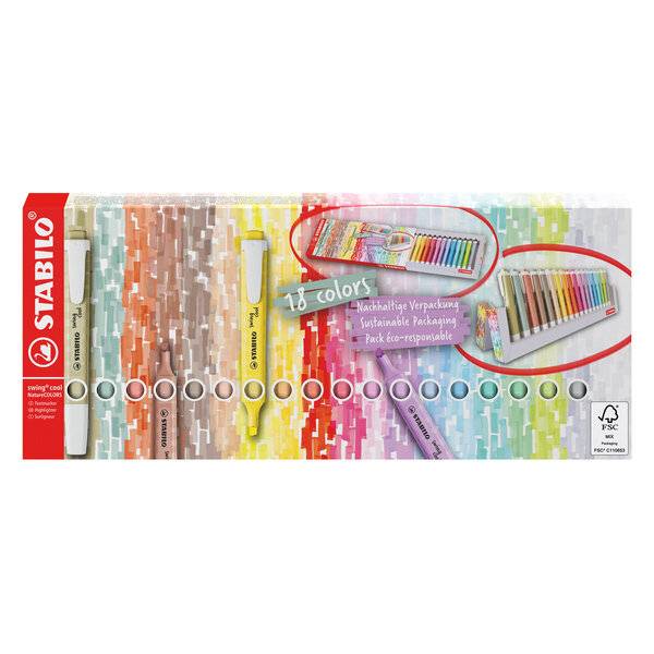 Textmarker swing cool Tischset 18 Stück/18 Farben