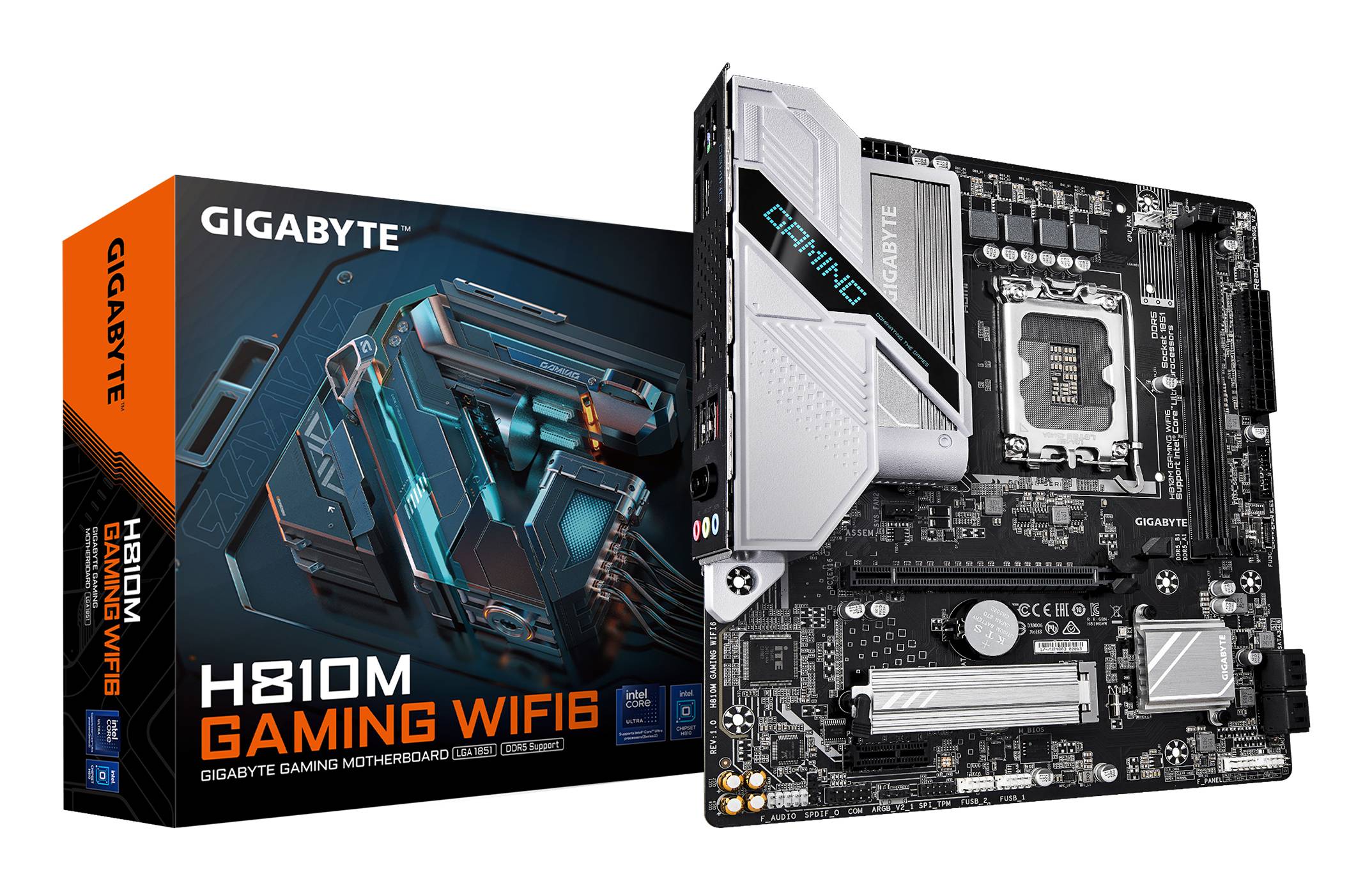 Gigabyte H810M GAMING WIFI6 - Motherboard - micro ATX - LGA1851-Sockel - H810 Chipsatz - USB-C 3.2 Gen 1, USB 3.2 Gen 1 - Wi-Fi 6, Bluetooth, 2.5
