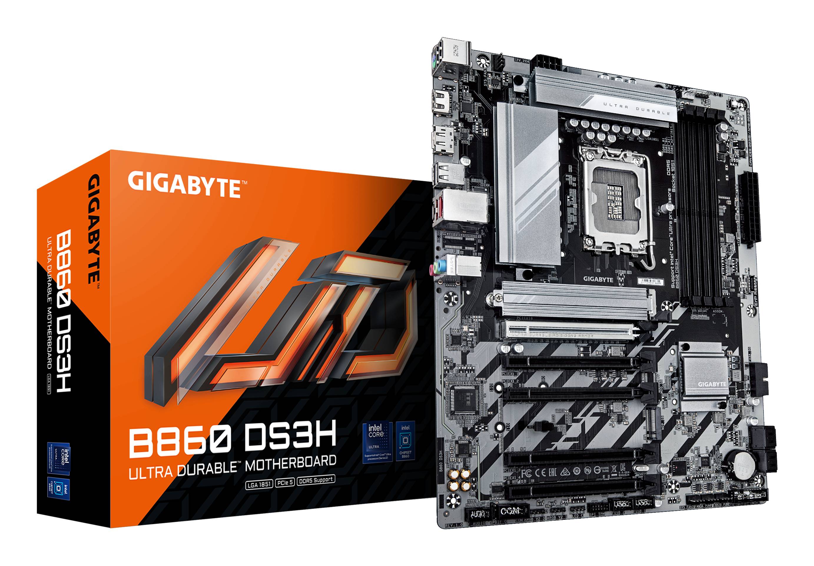 Gigabyte B860 DS3H - Motherboard - ATX - LGA1851-Sockel - B860 Chipsatz - USB-C 3.2 Gen 2x2, USB 3.2 Gen 2, USB-C 3.2 Gen 1, USB 3.2 Gen 1 - 2.5