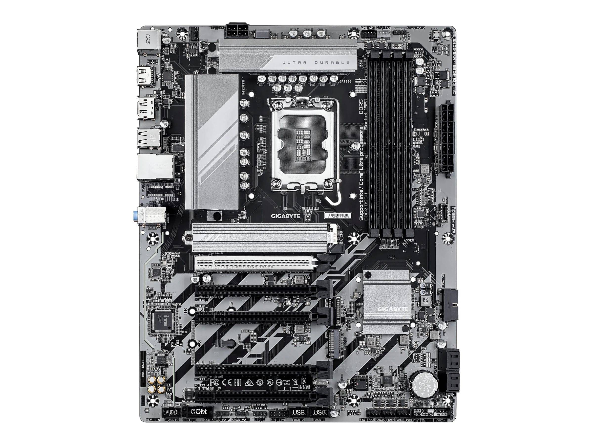 Gigabyte B860 DS3H - Motherboard - ATX - LGA1851-Sockel - B860 Chipsatz - USB-C 3.2 Gen 2x2, USB 3.2 Gen 2, USB-C 3.2 Gen 1, USB 3.2 Gen 1 - 2.5