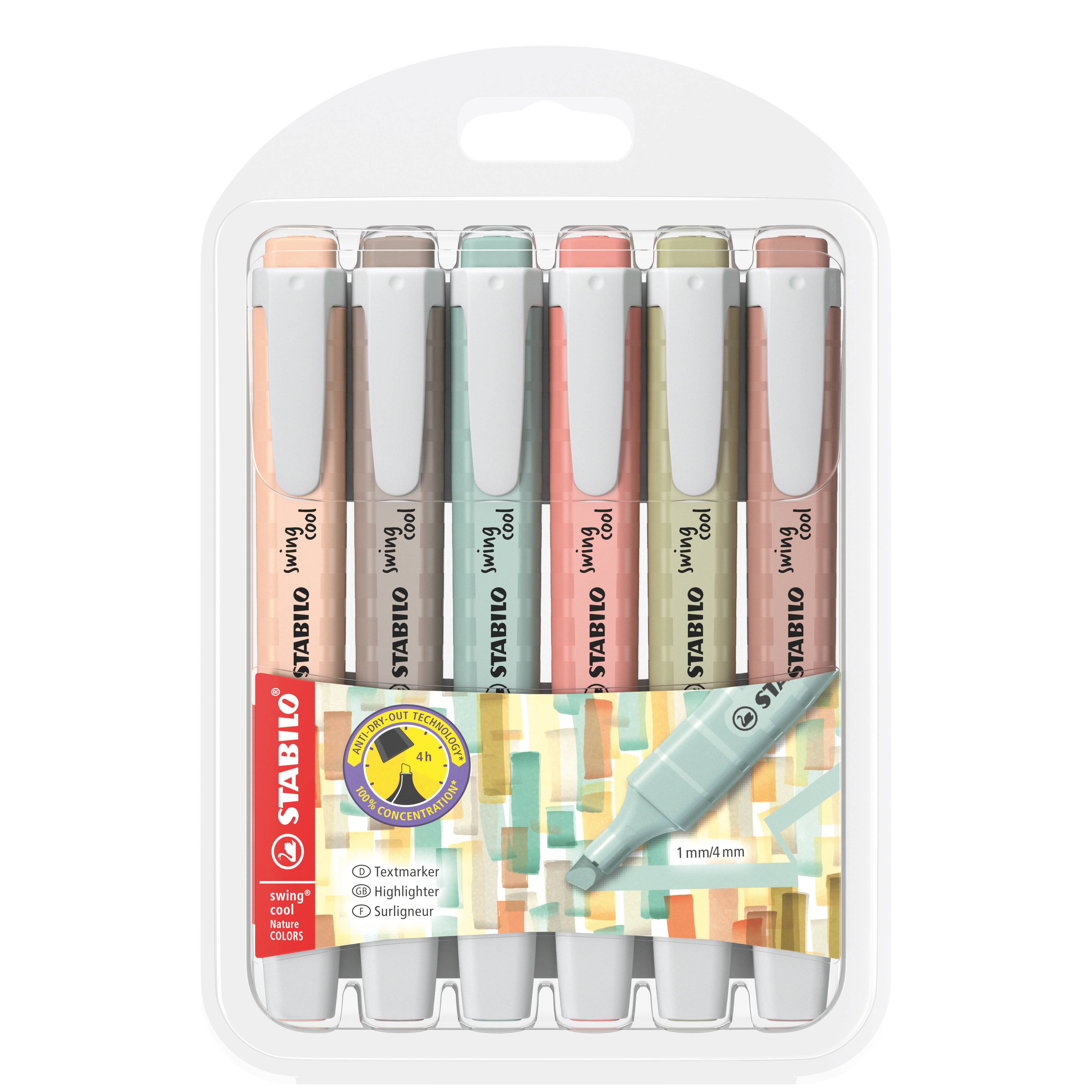 STABILO swing cool NatureCOLORS Textmarker farbsortiert 6 St.