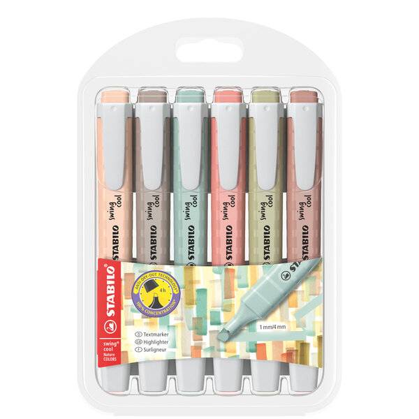 Textmarker swing cool NatureCOLORS Etui 6 Stück/6 Farben