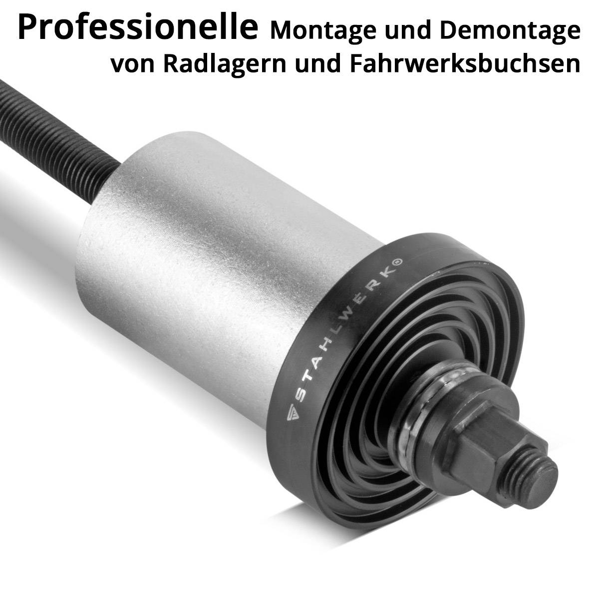 STAHLWERK Buchsenlager-Abzieher 27-teilig Silentlager-Werkzeug Radlager-Abzieher