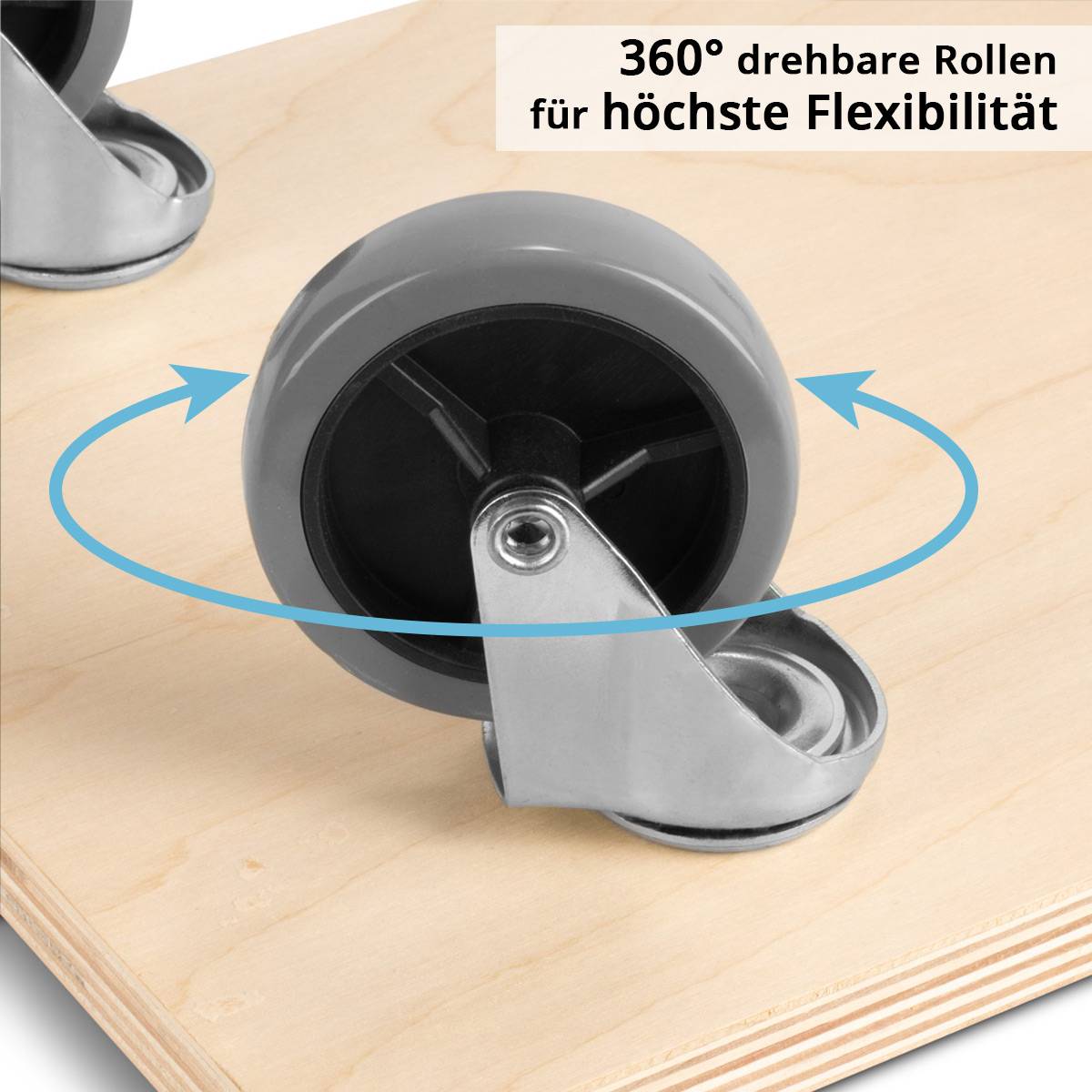 STAHLWERK Rollwagen TRS-250 ST 4er Set 250kg Tragkraft 58 x 29 cm Plattformwagen