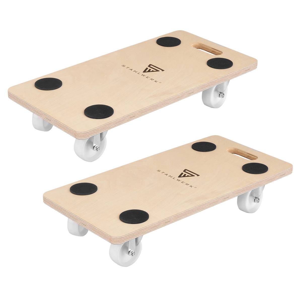 STAHLWERK Rollwagen 2er Set bis 250 kg 58 x 29 cm Rollbrett Transportroller