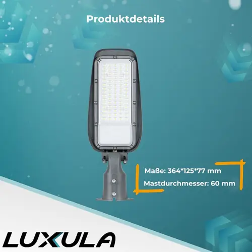 LUXULA LED-Straßenleuchte, EEK: F, 30W, 3000lm, 4500K, IP65, grau LUXULA LED-Straßenleuchte, EEK: F, 30W, 3000lm, 4500K, IP65, grau