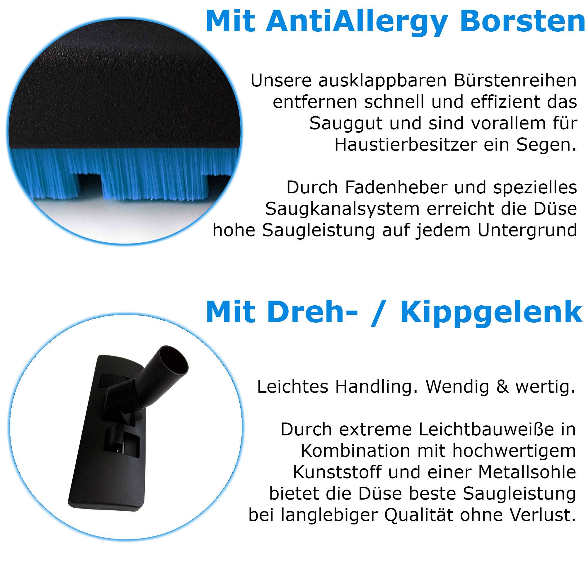 32mm Staubsauger Rohr Staubsaugerrohr Staubsaugerzubehör Ersatzteil Bodendüse Set für THOMAS Anti Allergy AQUA+ BIOVAC