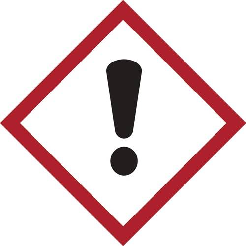 Ein rotes Diamantsymbol mit einem schwarzen Ausrufezeichen im Inneren, das ein Gefahrenwarnsymbol darstellt.