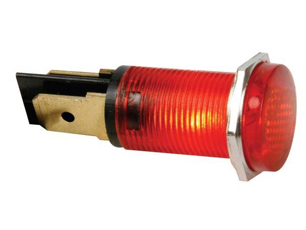 KONTROLL-LAMPE - RUND - ROT- 12 V - 14 mm