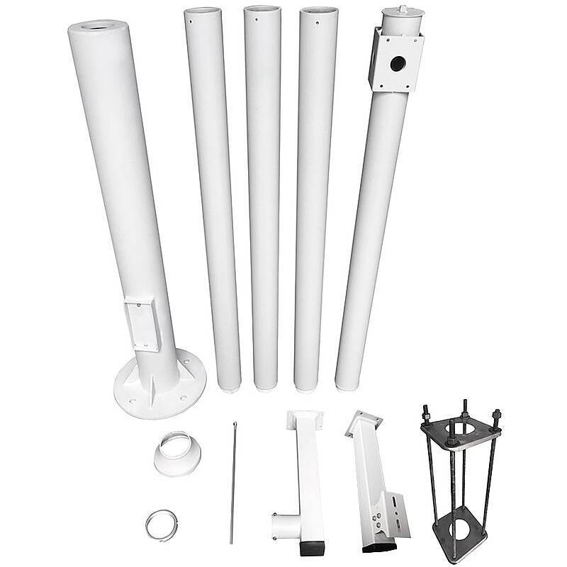 Kameramast 6m - Überwachungskamera Mast weiß, Kameramast | Features:Unterstützt Kennzeichenerkennung, Unterstützt Perim