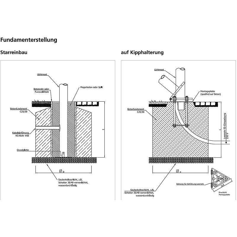 Kameramast 4m Zopf Ø 76mm, konisch, Alu Videomast, Kameramast | Einsatzgebiet:Außenbereich, Grundstück, Baustelle, Mitt