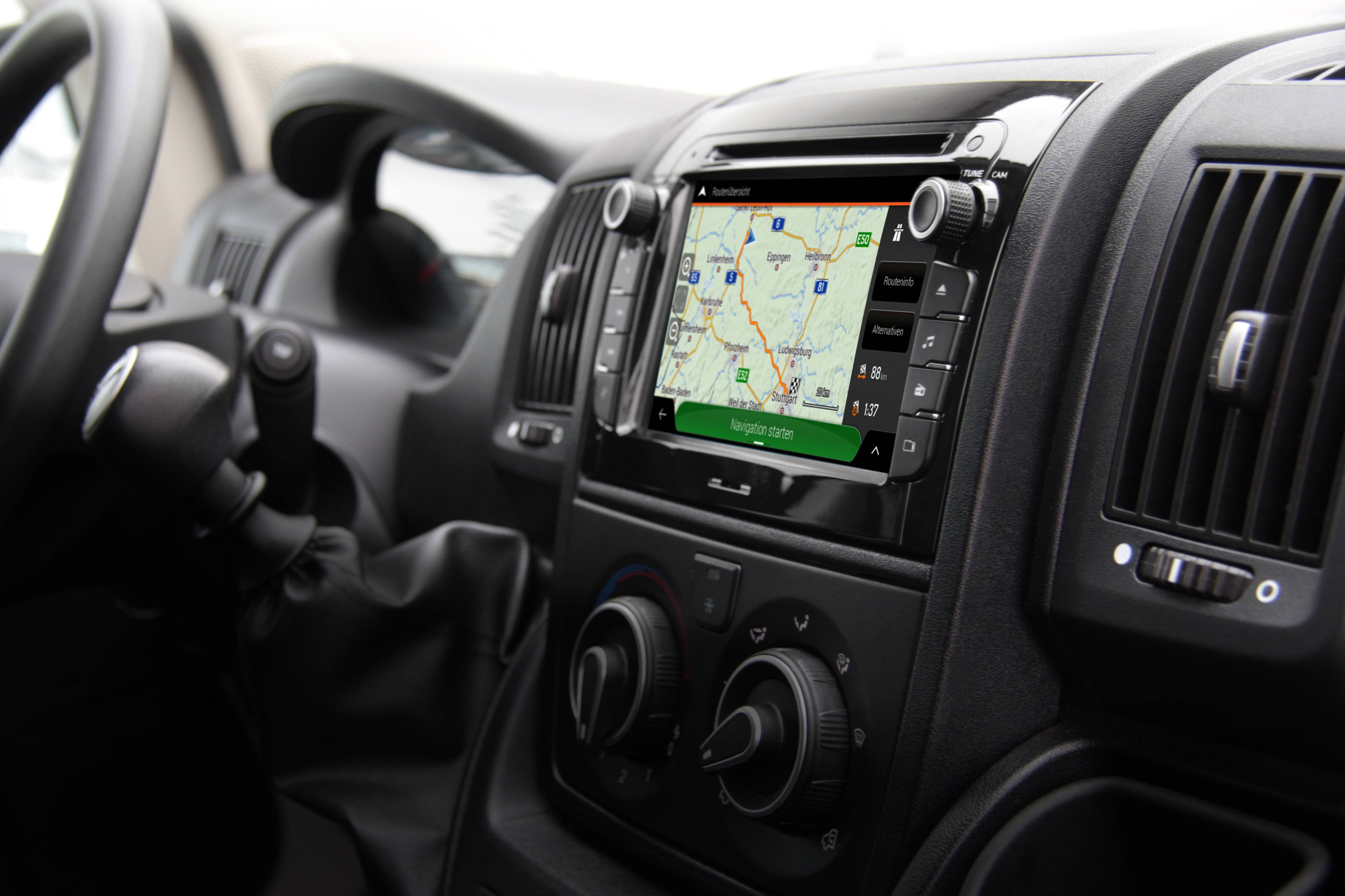 Android Naviceiver 7" mit DAB+, Bluetooth und 4G/LTE wahlweise mit iGO Camper Navigation