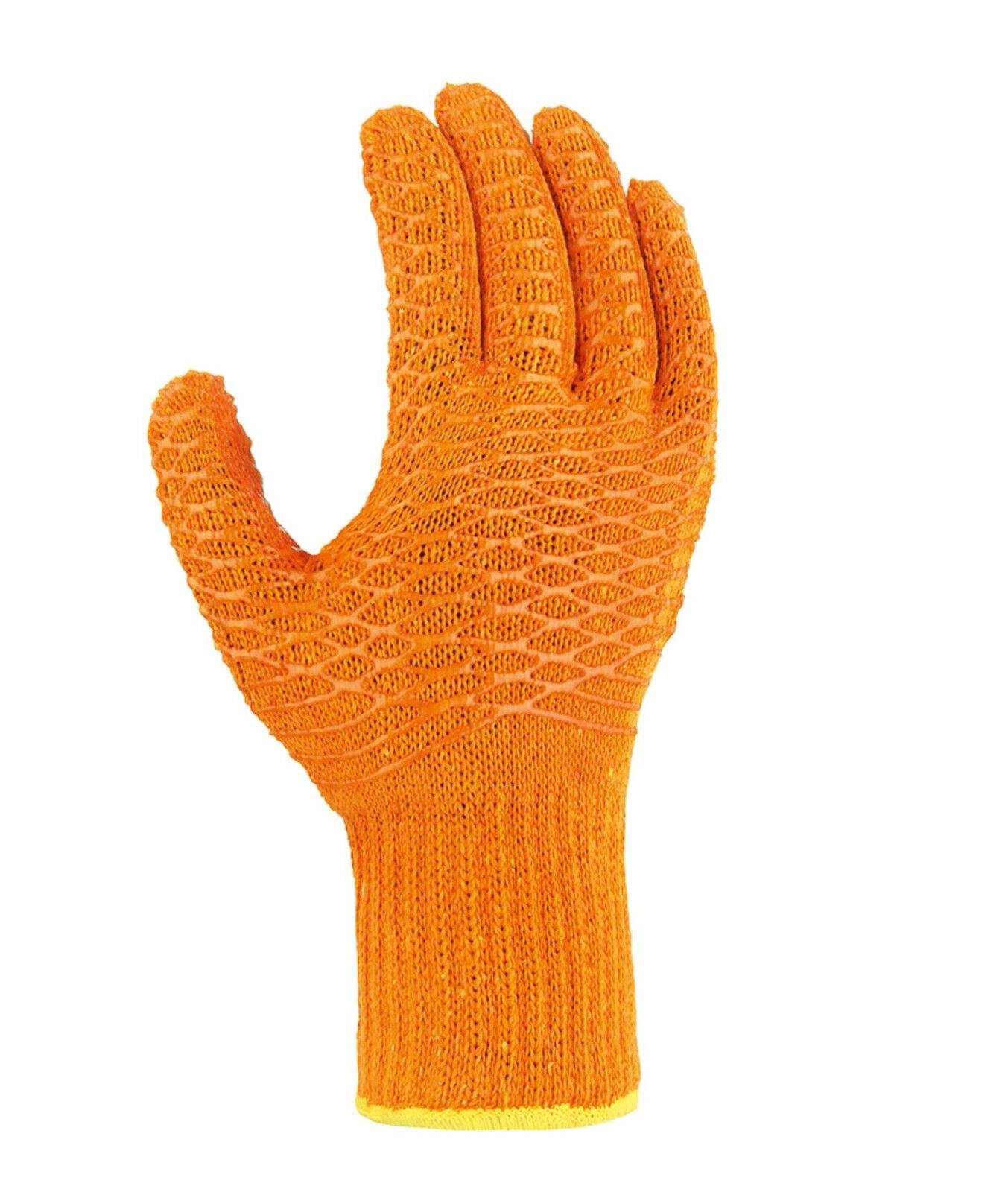texxor 1900 Grobstrick-Handschuhe Criss Cross orange PVC Gr8 144 Paar