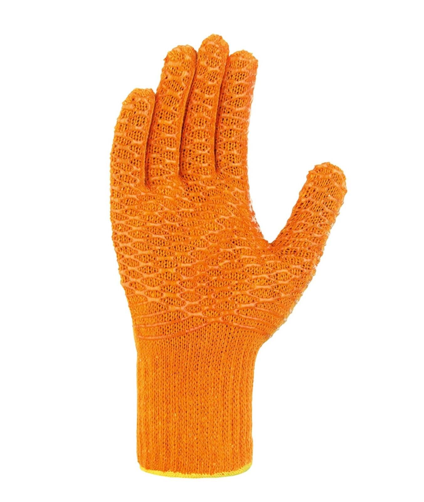 texxor 1900 Grobstrick-Handschuhe Criss Cross orange PVC Gr8 144 Paar